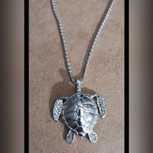 New stainless steel sea turtle tortoise 23.64" necklace